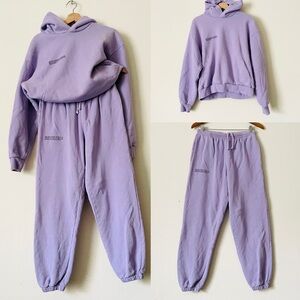 Pangaia MEDIUM Purple heavyweight organic cotton hoodie and pants set